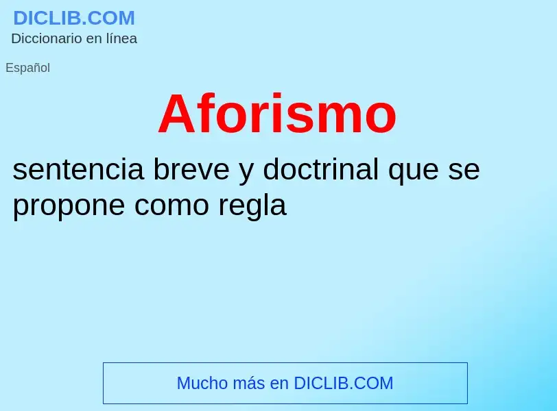 Wat is Aforismo - definition