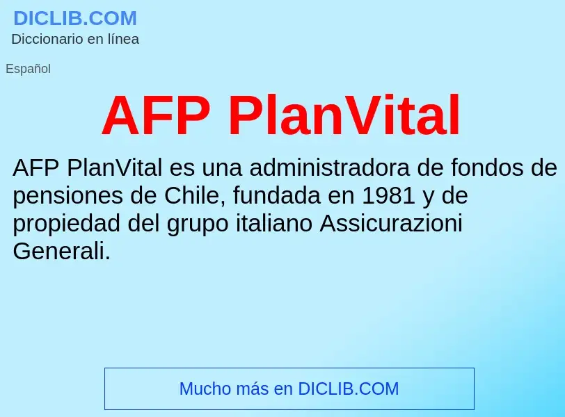 What is AFP PlanVital - definition