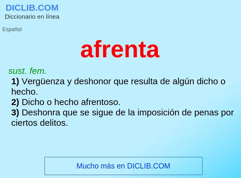 What is afrenta - definition