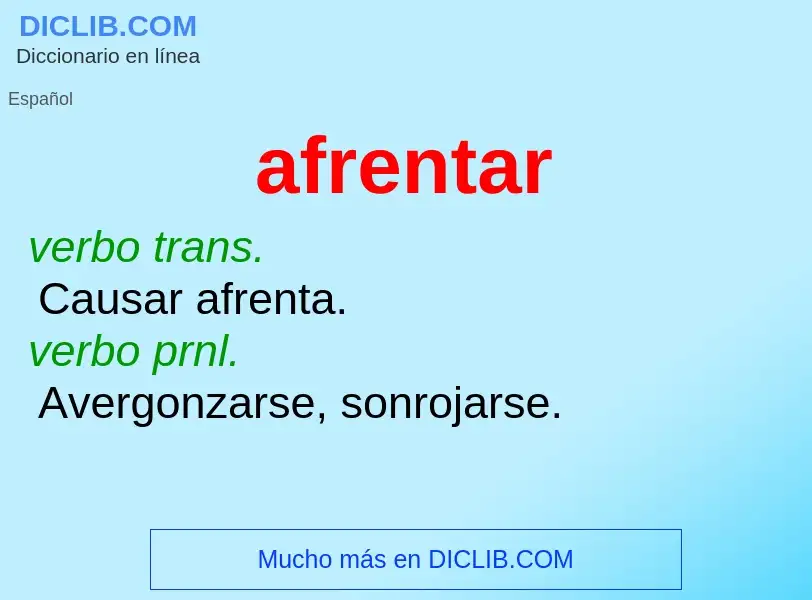 What is afrentar - definition