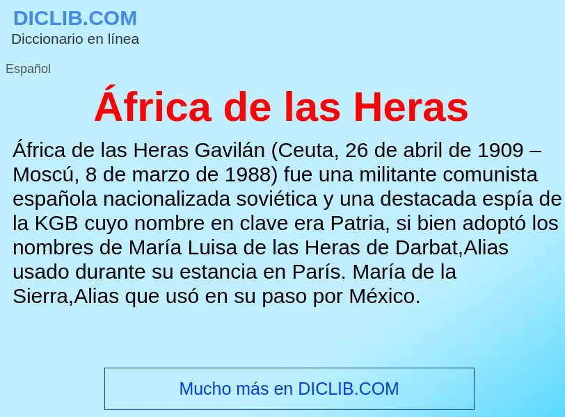 ¿Qué es África de las Heras? - significado y definición