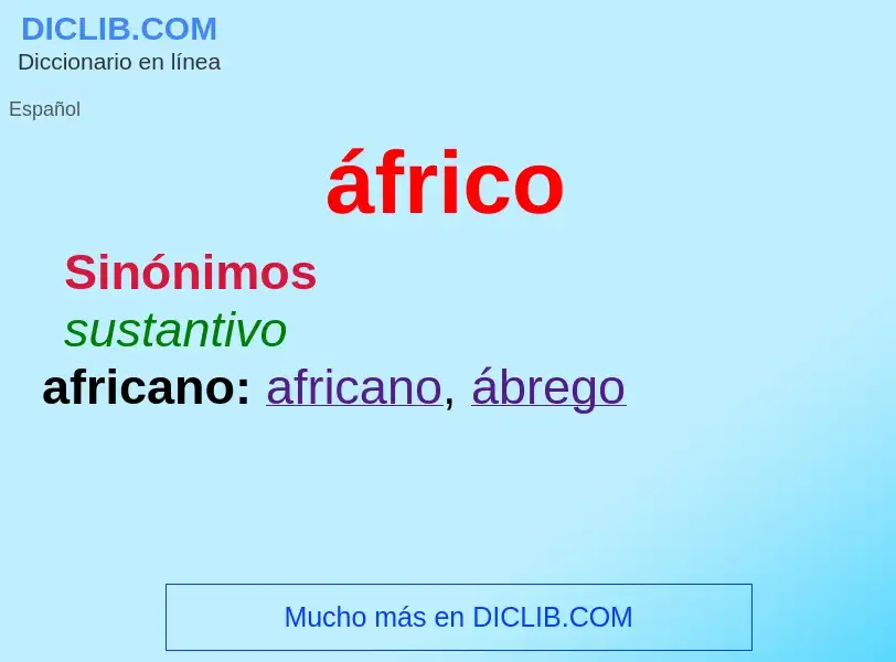 What is áfrico - meaning and definition