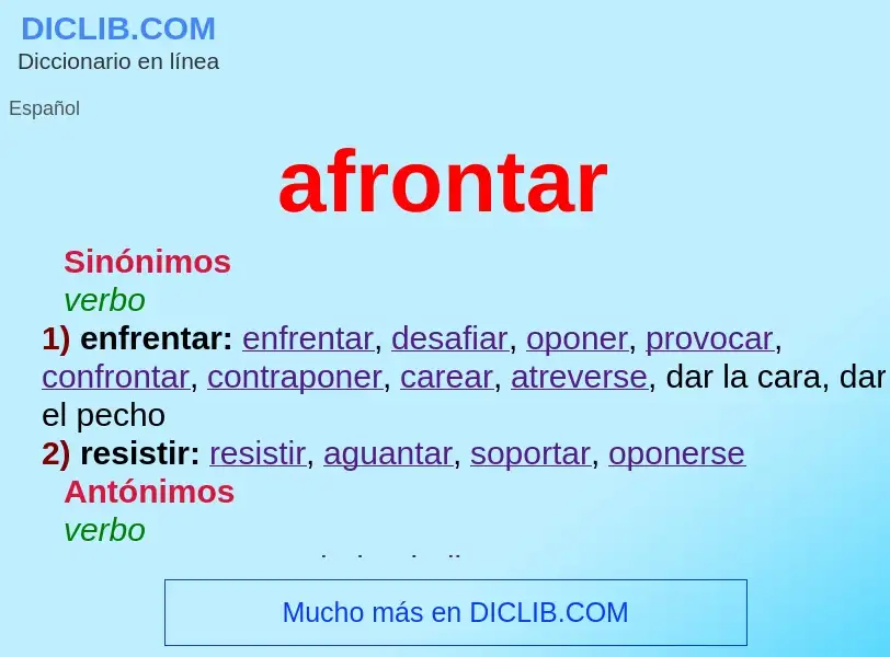 Was ist afrontar - Definition