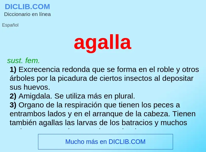 ¿Qué es agalla? - significado y definición