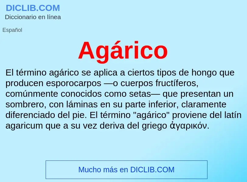 Was ist Agárico - Definition