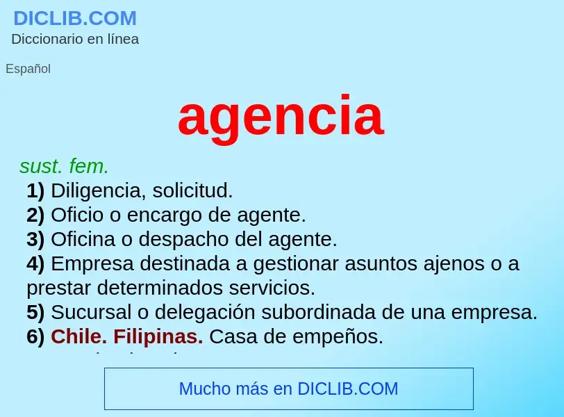 What is agencia - definition