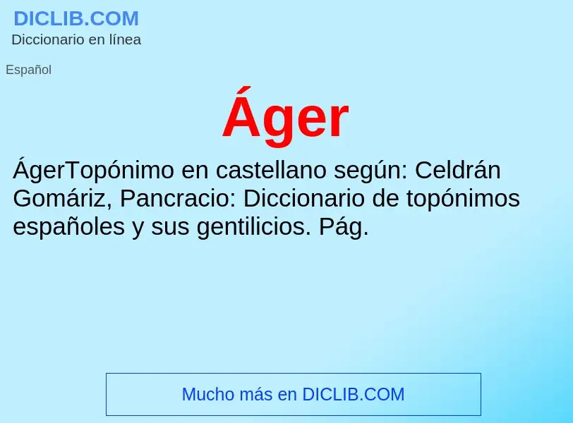 What is Áger - definition