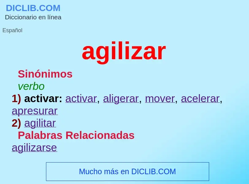 What is agilizar - definition