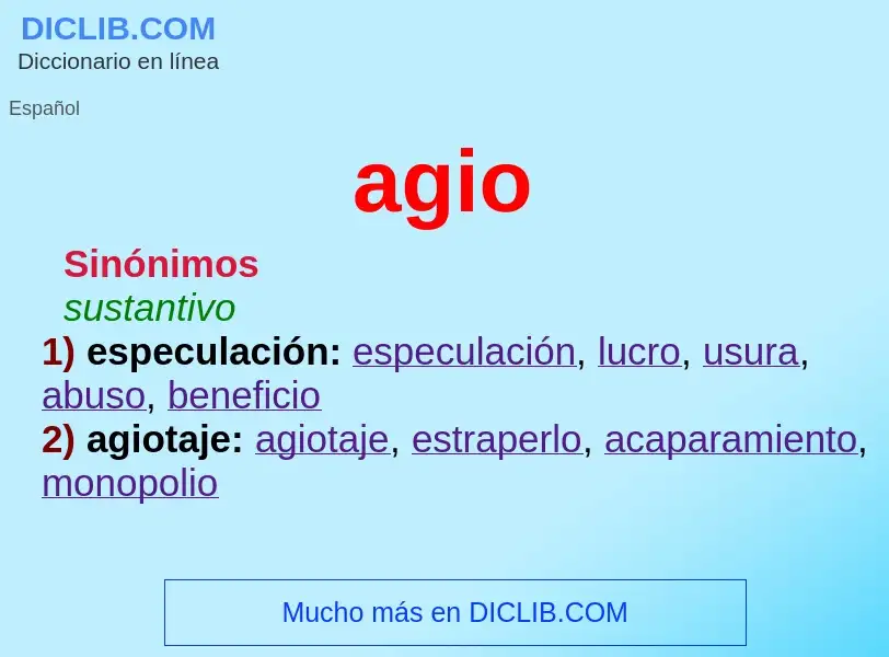 What is agio - meaning and definition