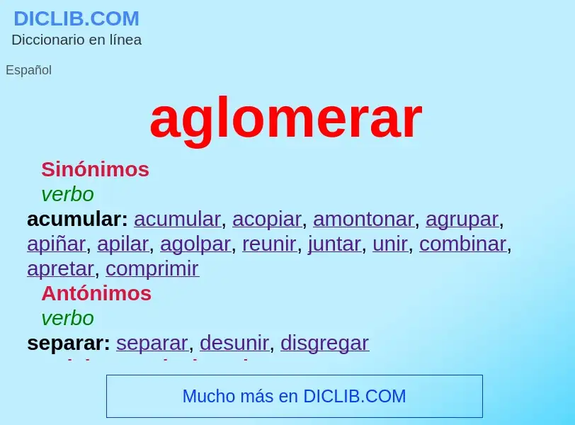 What is aglomerar - meaning and definition