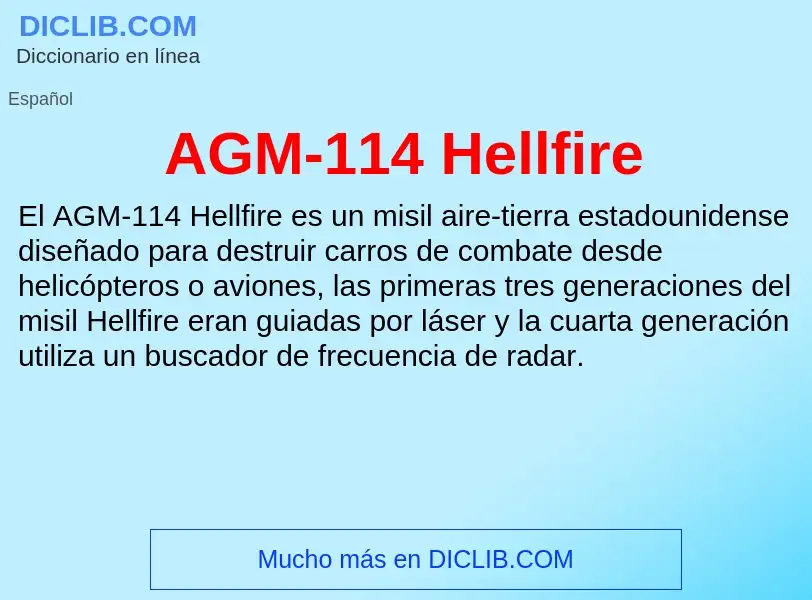 What is AGM-114 Hellfire - definition