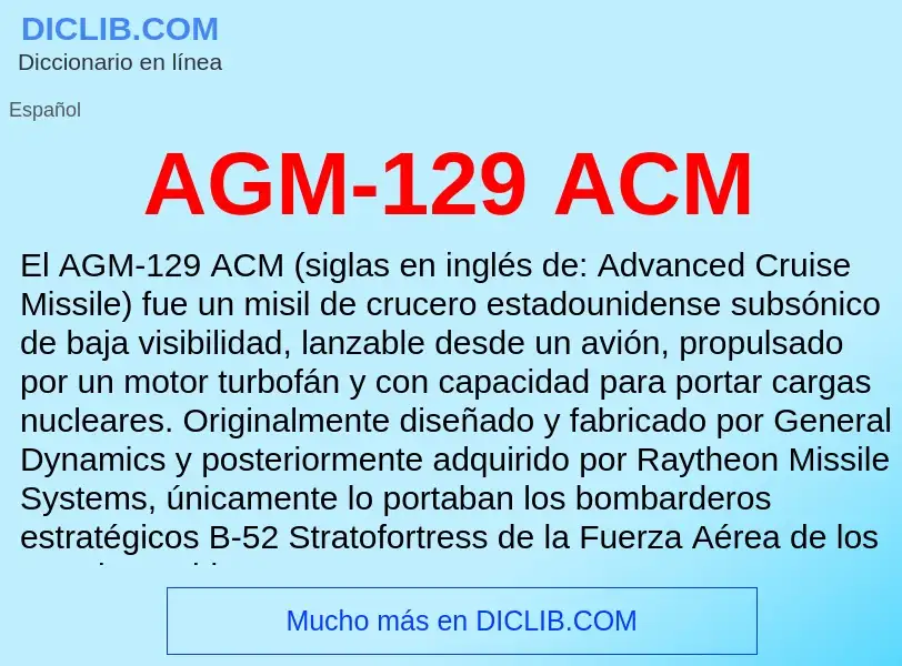 What is AGM-129 ACM - definition