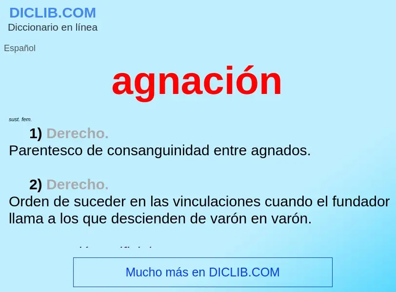 ¿Qué es agnación? - significado y definición