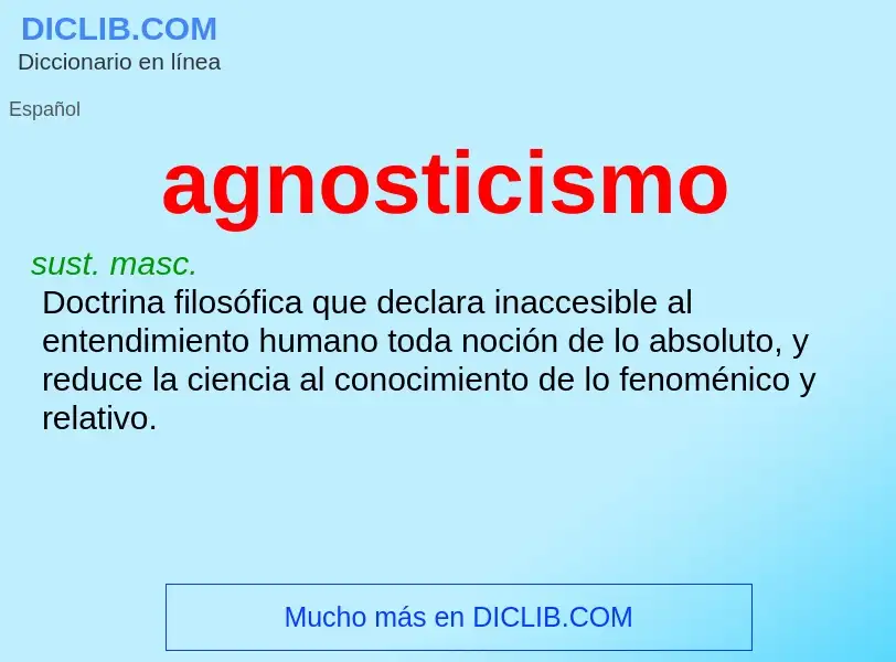 What is agnosticismo - meaning and definition