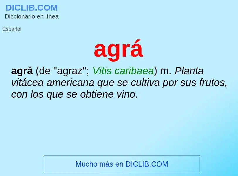 ¿Qué es agrá? - significado y definición