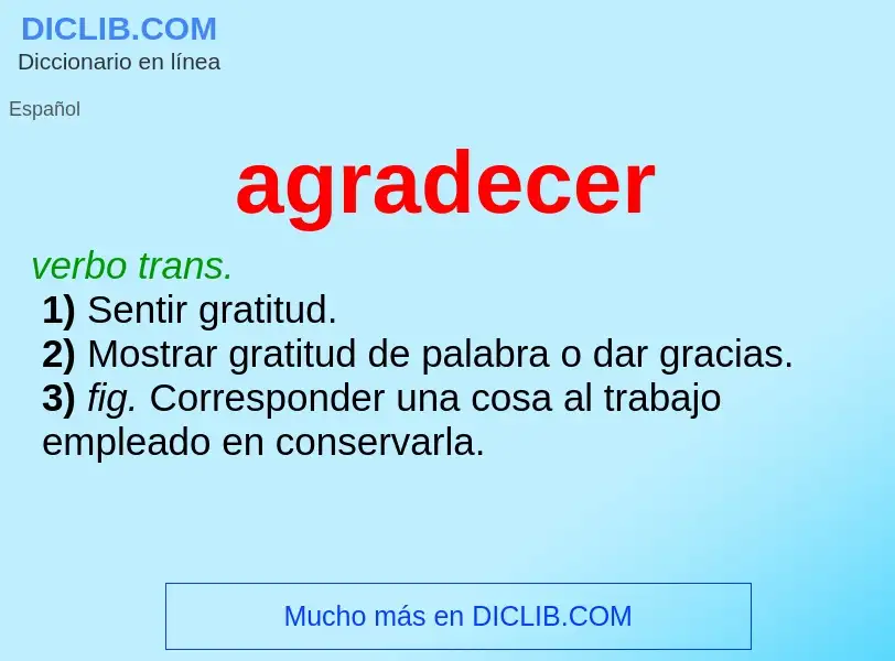 What is agradecer - definition