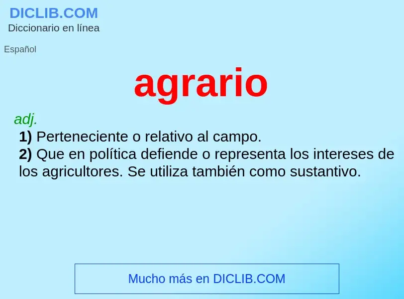 Wat is agrario - definition