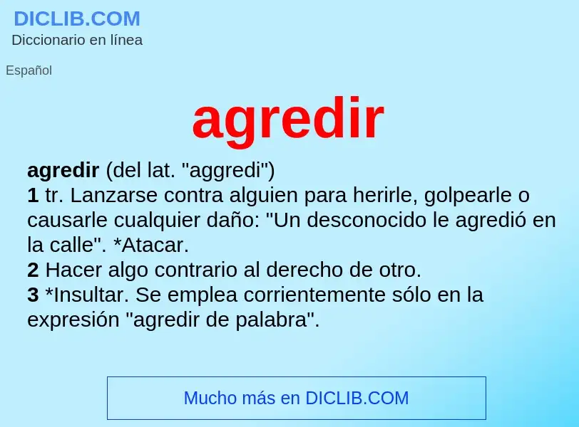 What is agredir - definition