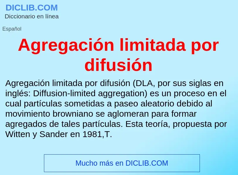 What is Agregación limitada por difusión - meaning and definition