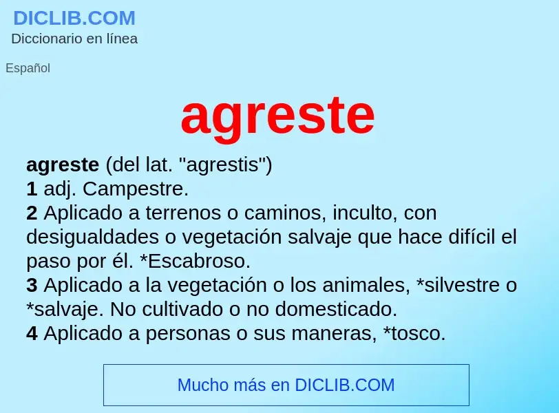 What is agreste - meaning and definition