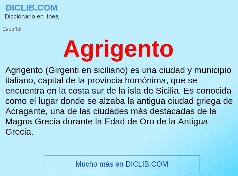 ¿Qué es Agrigento? - significado y definición