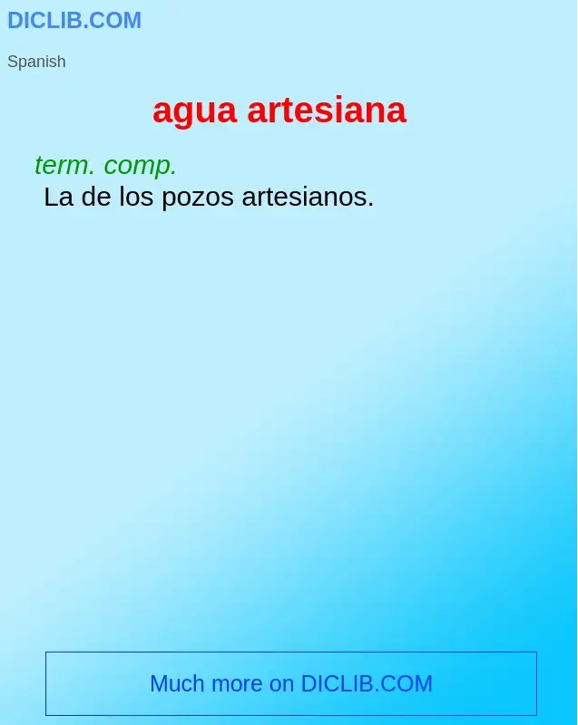 What is agua artesiana - definition