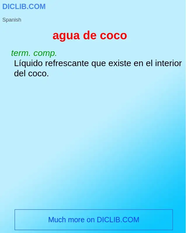 What is agua de coco - definition