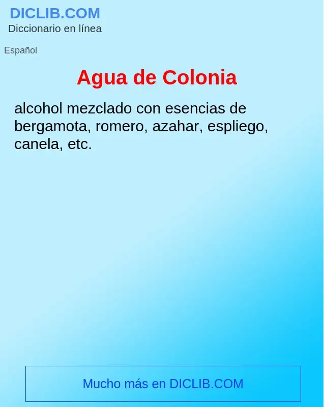 What is Agua de Colonia - definition