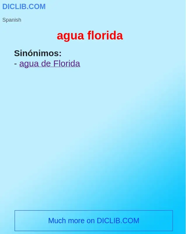 What is agua florida - definition