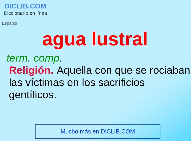 What is agua lustral - definition