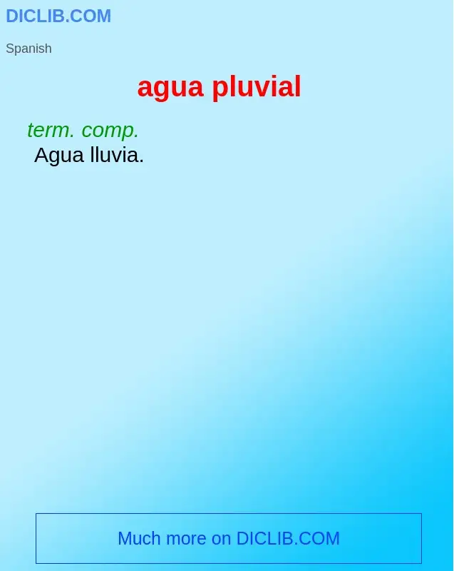 What is agua pluvial - definition