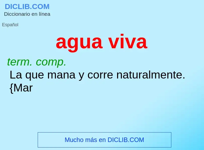 O que é agua viva - definição, significado, conceito