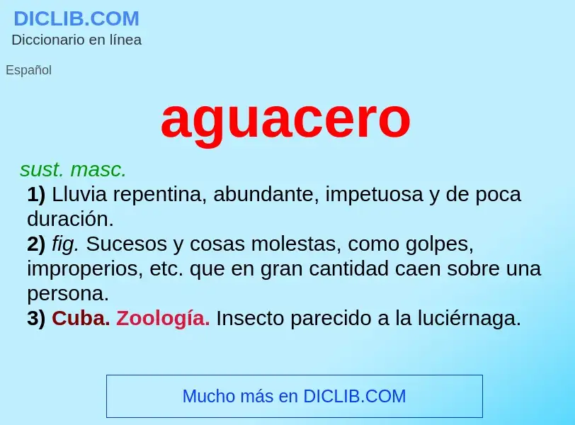 Wat is aguacero - definition