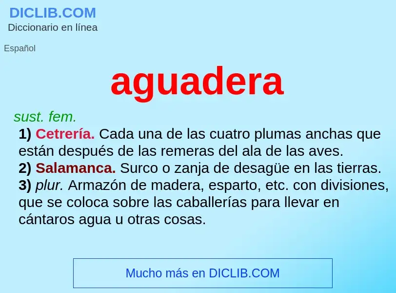 ¿Qué es aguadera? - significado y definición