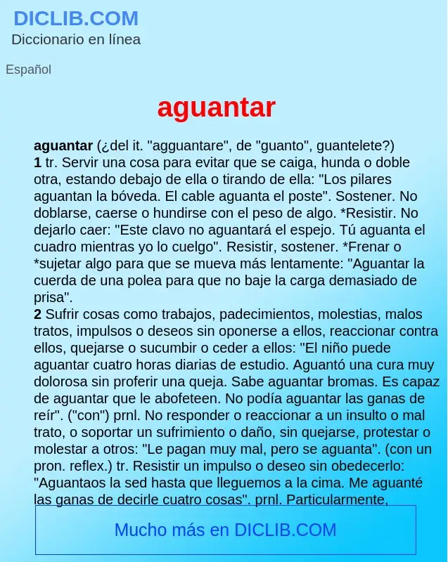 Wat is aguantar - definition