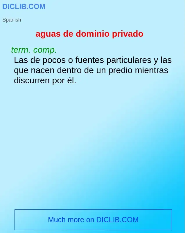 What is aguas de dominio privado - definition