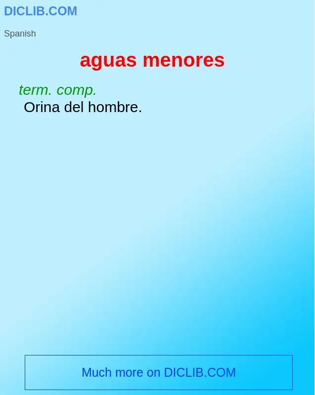 What is aguas menores - definition