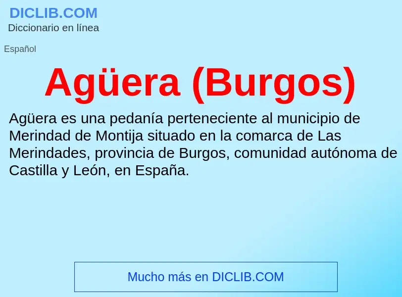 Was ist Agüera (Burgos) - Definition