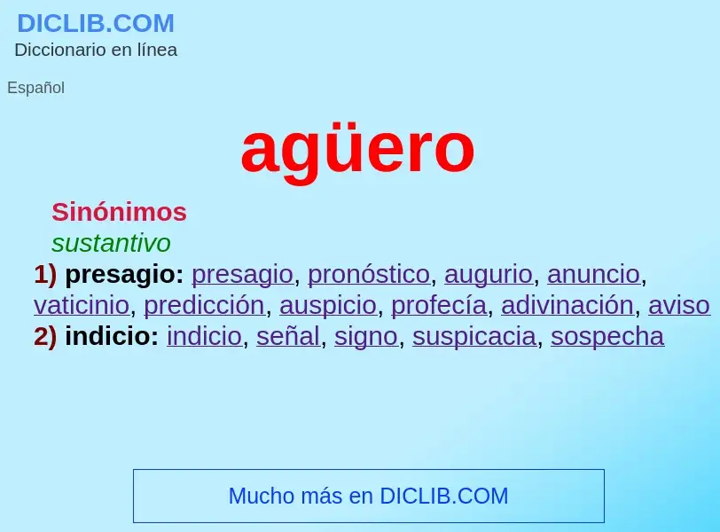 Wat is agüero - definition