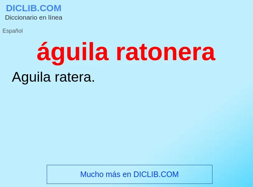 ¿Qué es águila ratonera? - significado y definición