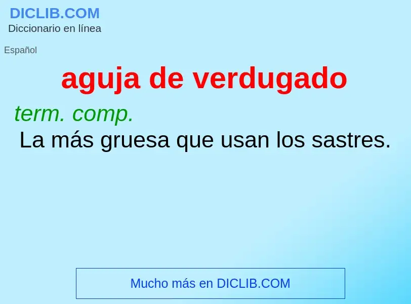 ¿Qué es aguja de verdugado? - significado y definición