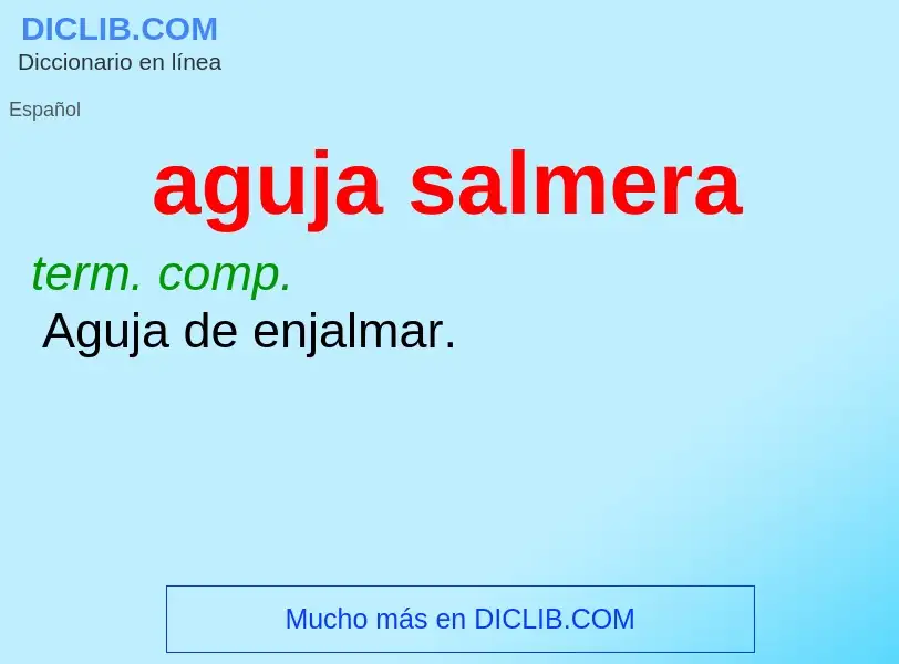 ¿Qué es aguja salmera? - significado y definición