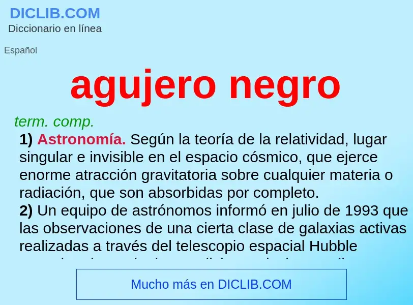 ¿Qué es agujero negro? - significado y definición