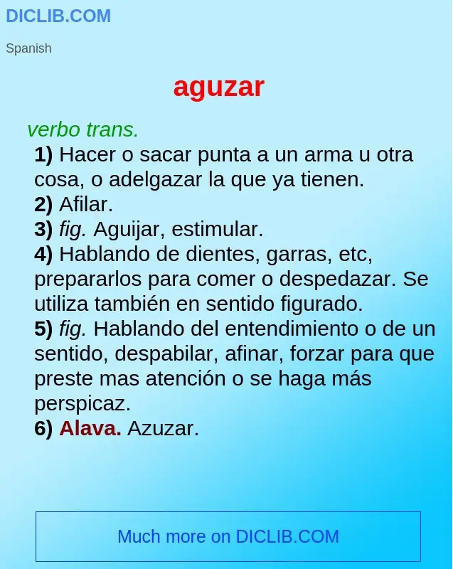 What is aguzar - definition