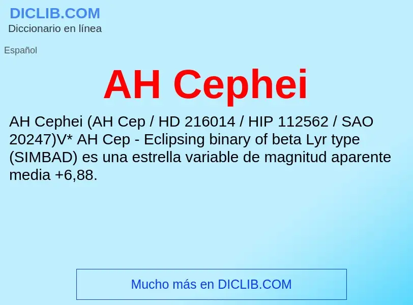 What is AH Cephei - definition