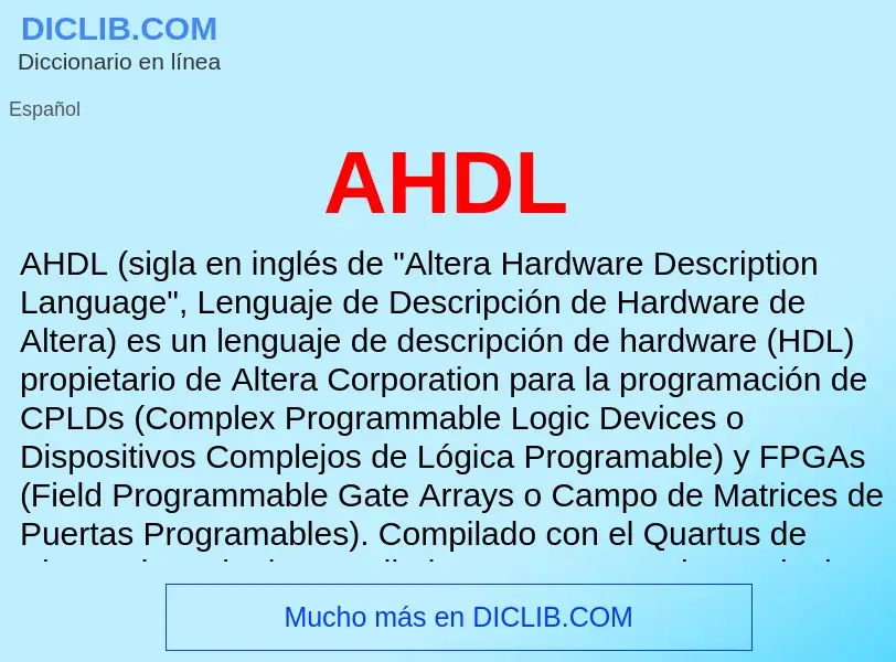 What is AHDL - definition