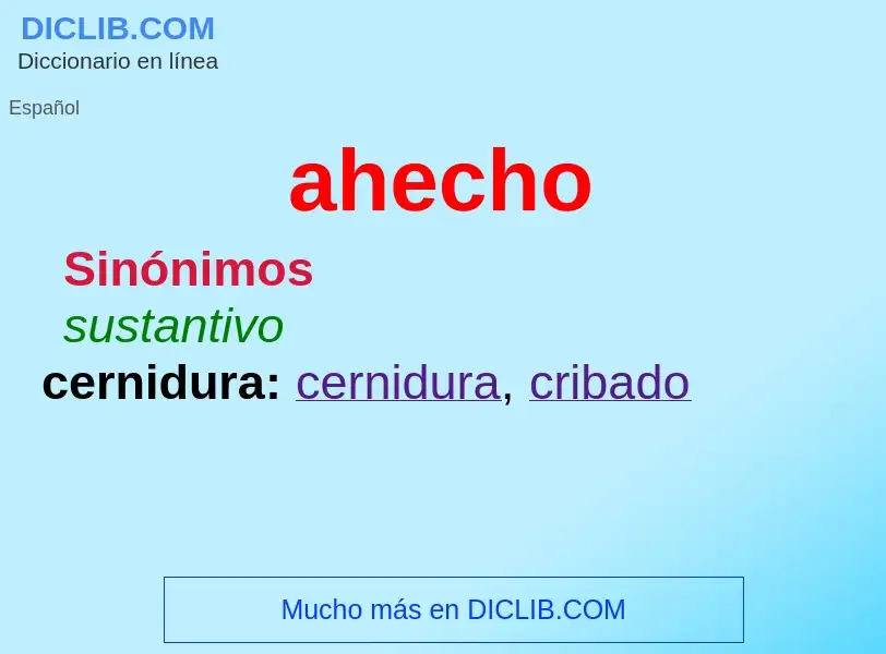 What is ahecho - meaning and definition