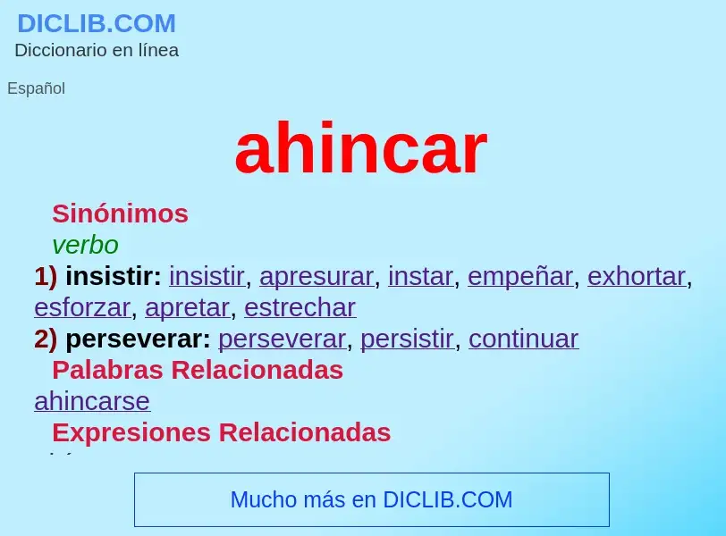 Was ist ahincar - Definition