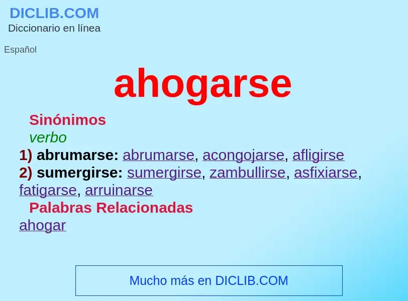 What is ahogarse - definition