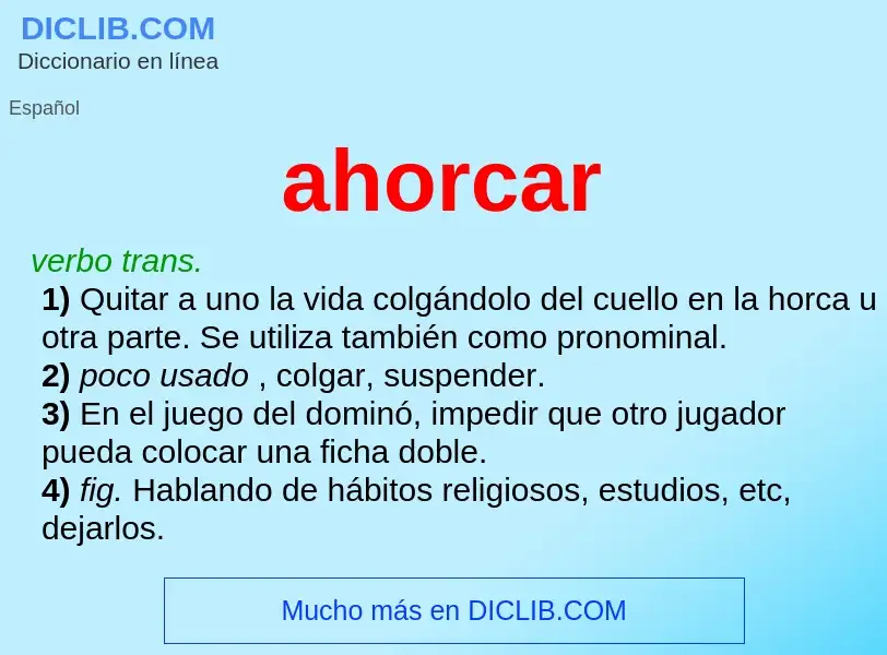 Wat is ahorcar - definition